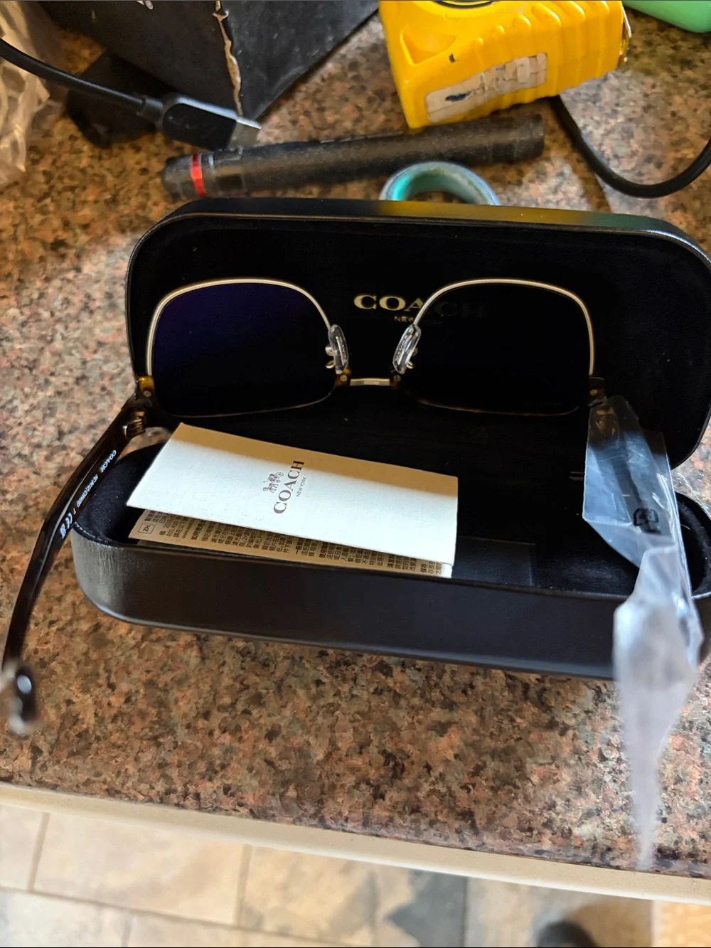 Brand New Coach Rogue Retro Light Gold/Dark Tortoise Sunglasses w/authentic case